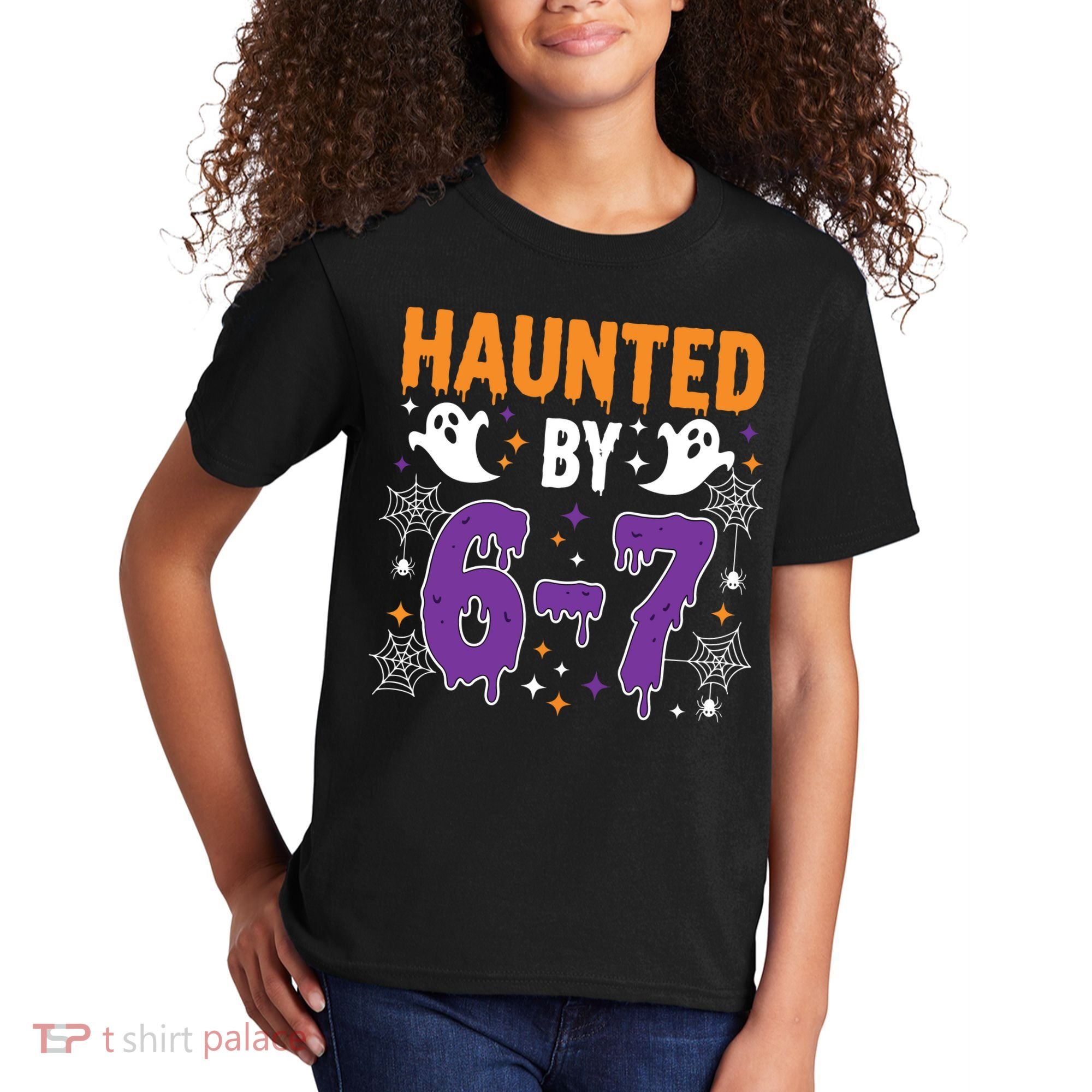 Haunted By 67 Halloween Gift Meme Kids T-Shirt