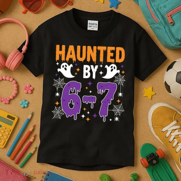Haunted By 67 Halloween Gift Meme Kids T-Shirt