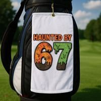 Haunted By 67 Halloween Meme Golf Towel thumb 2