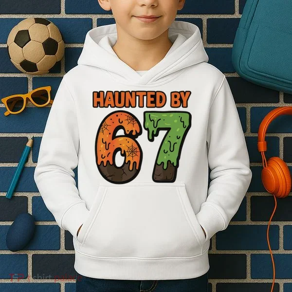 Haunted By 67 Halloween Meme Kids Hoodie