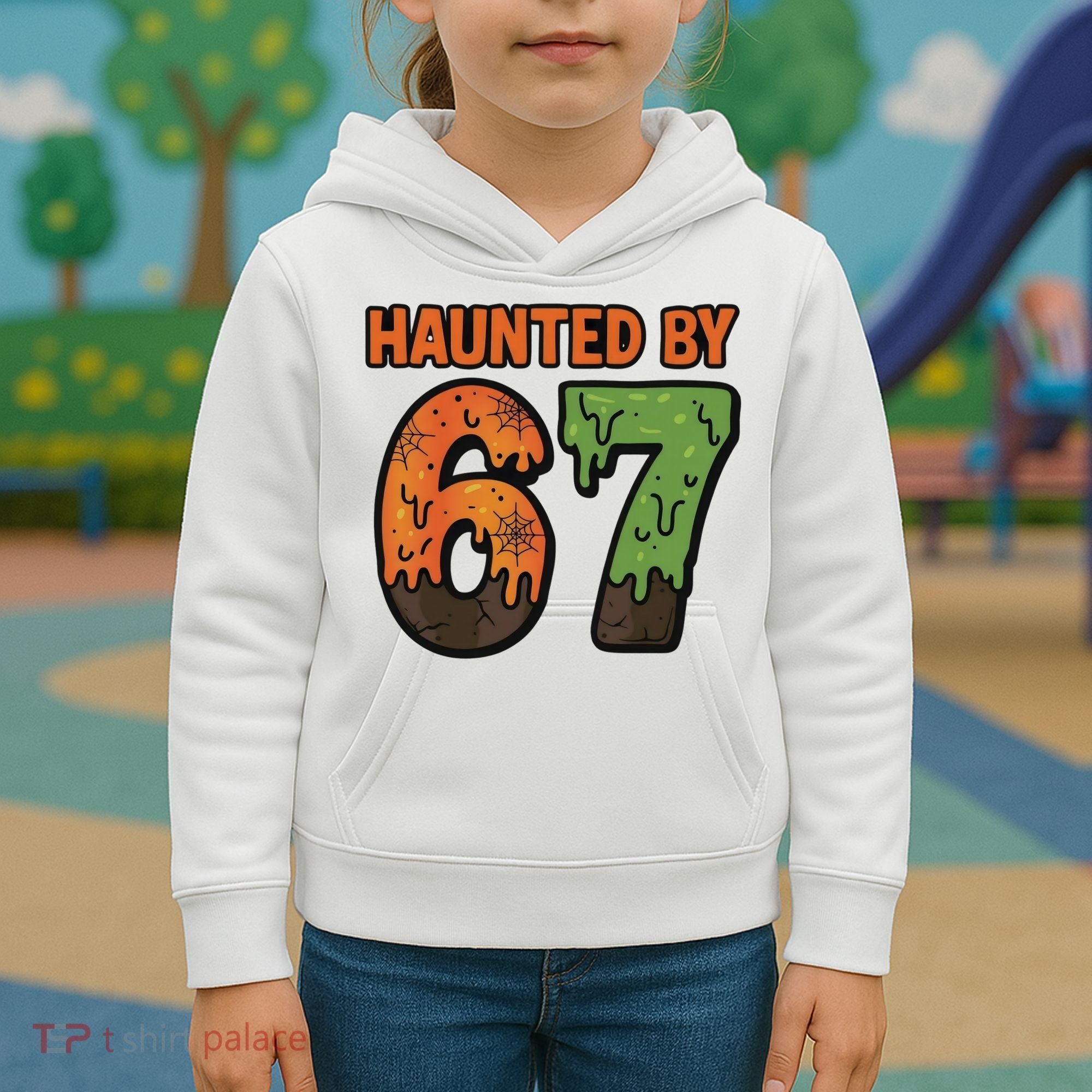 Haunted By 67 Halloween Meme Kids Hoodie