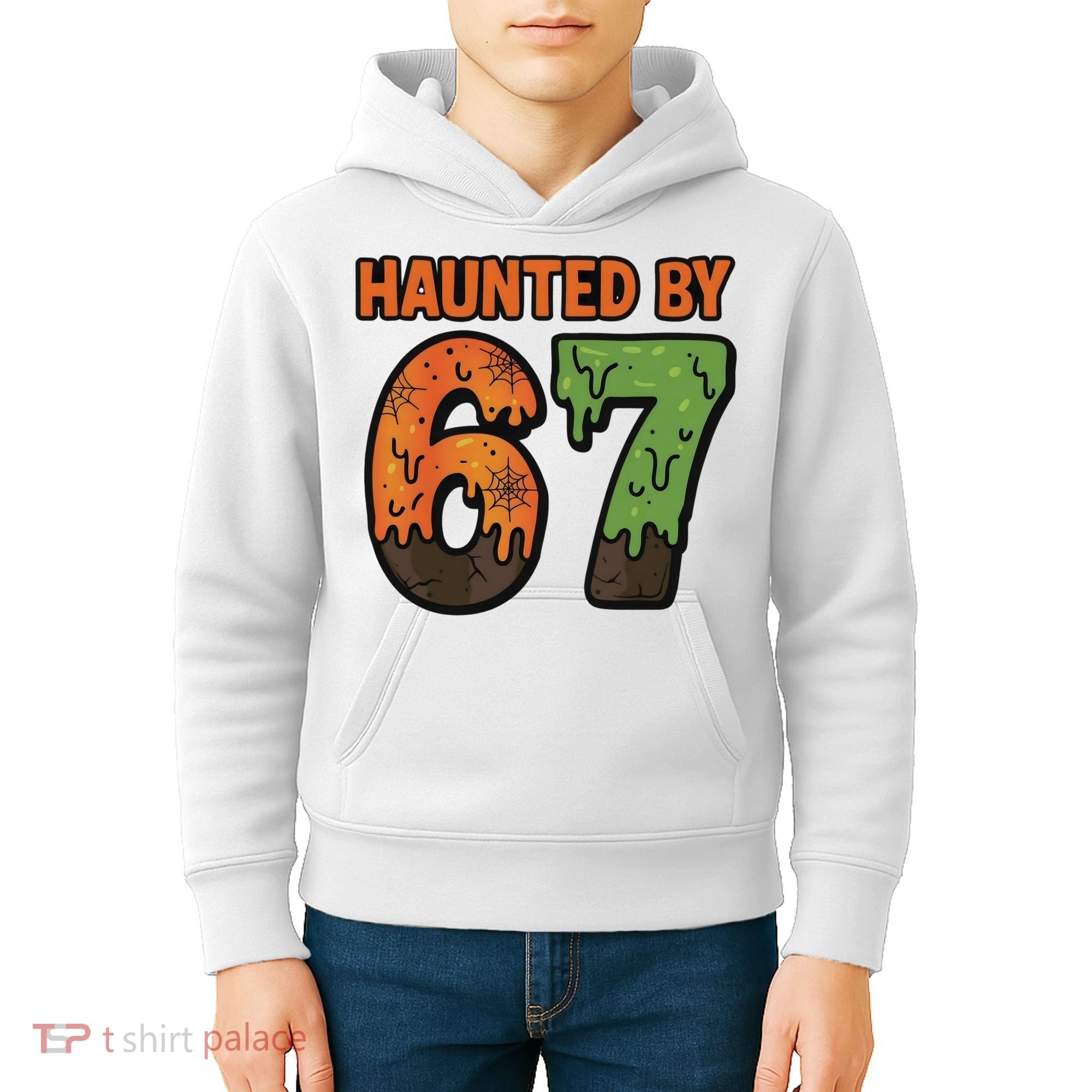 Haunted By 67 Halloween Meme Kids Hoodie