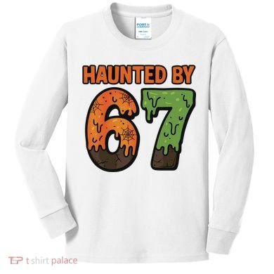 Haunted By 67 Halloween Meme Kids Long Sleeve Shirt