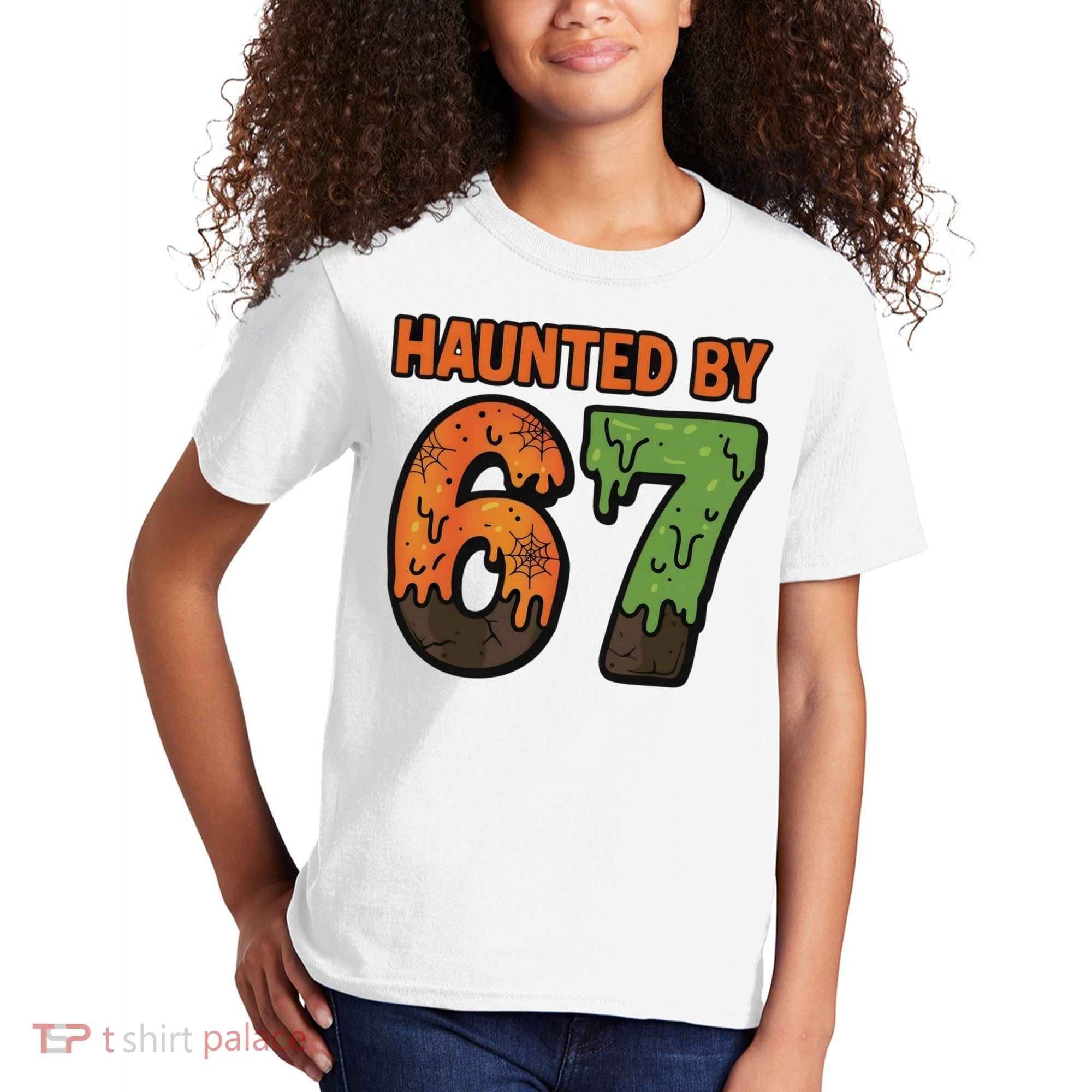 Haunted By 67 Halloween Meme Kids T-Shirt
