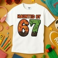 Haunted By 67 Halloween Meme Kids T-Shirt thumb 3