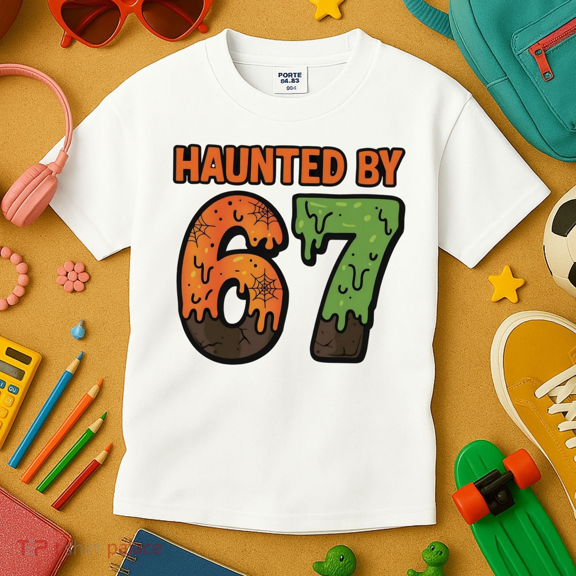 Haunted By 67 Halloween Meme Kids T-Shirt