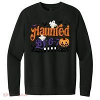 Haunted By 67 Halloween Funny Meme Joke V.I.T. Fleece Crew Sweatshirt thumb 0