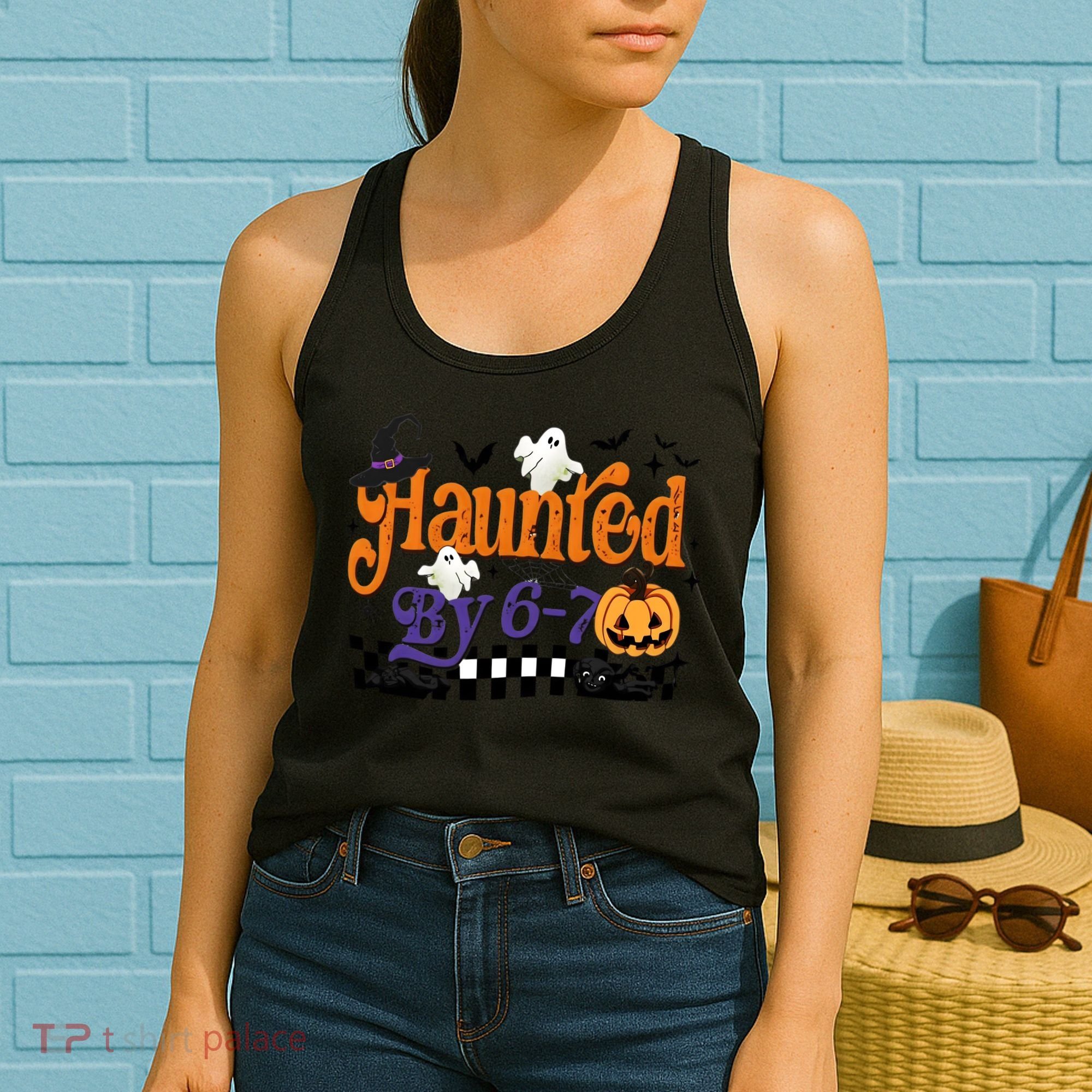 Haunted By 67 Halloween Funny Meme Joke Women's Tank Top