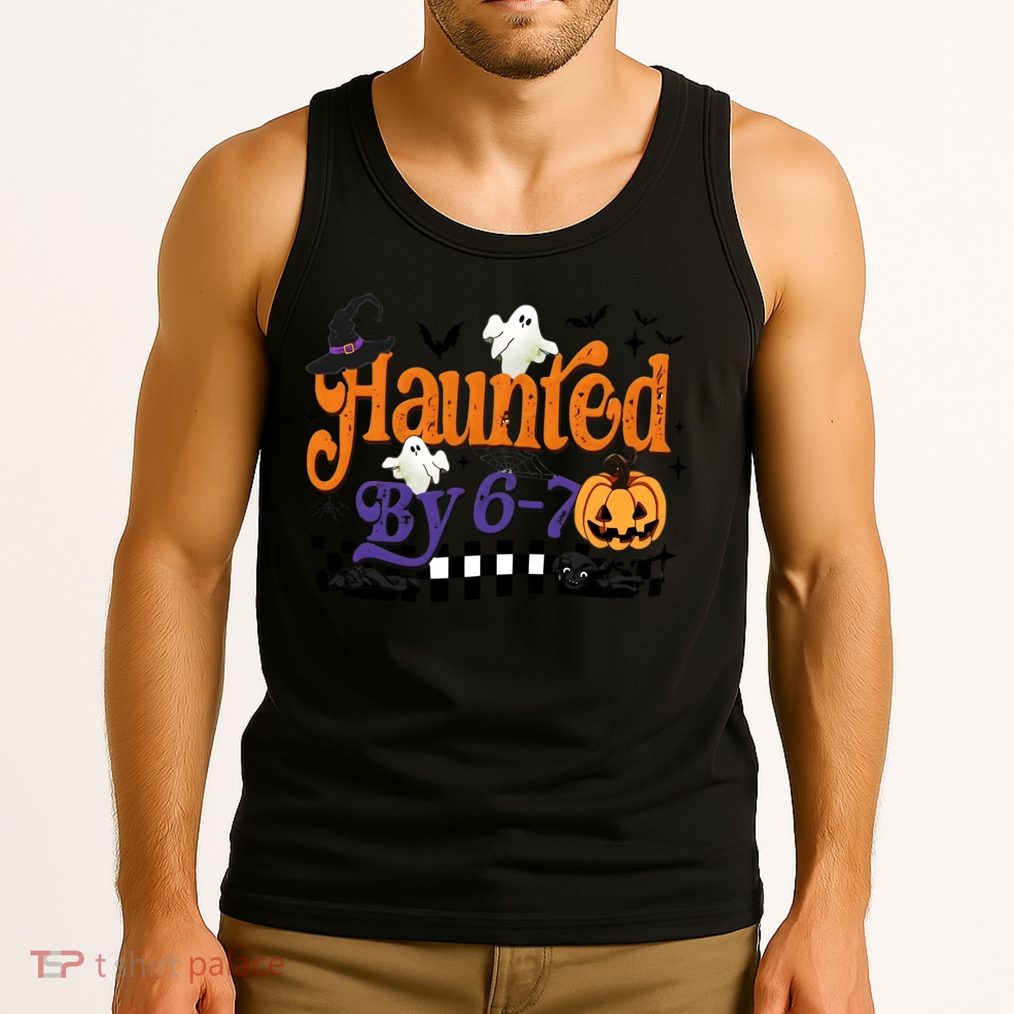 Haunted By 67 Halloween Funny Meme Joke Tank Top
