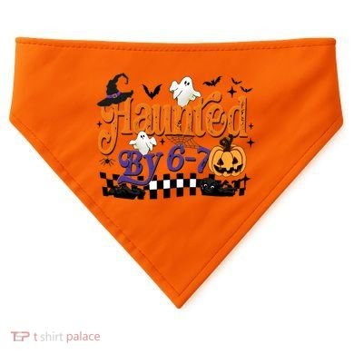 Haunted By 67 Halloween Funny Meme Joke USA-Made Doggie Bandana