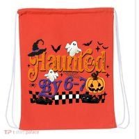 Haunted By 67 Halloween Funny Meme Joke Drawstring Bag thumb 0