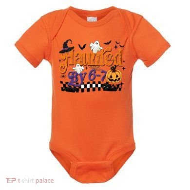 Haunted By 67 Halloween Funny Meme Joke Baby Bodysuit