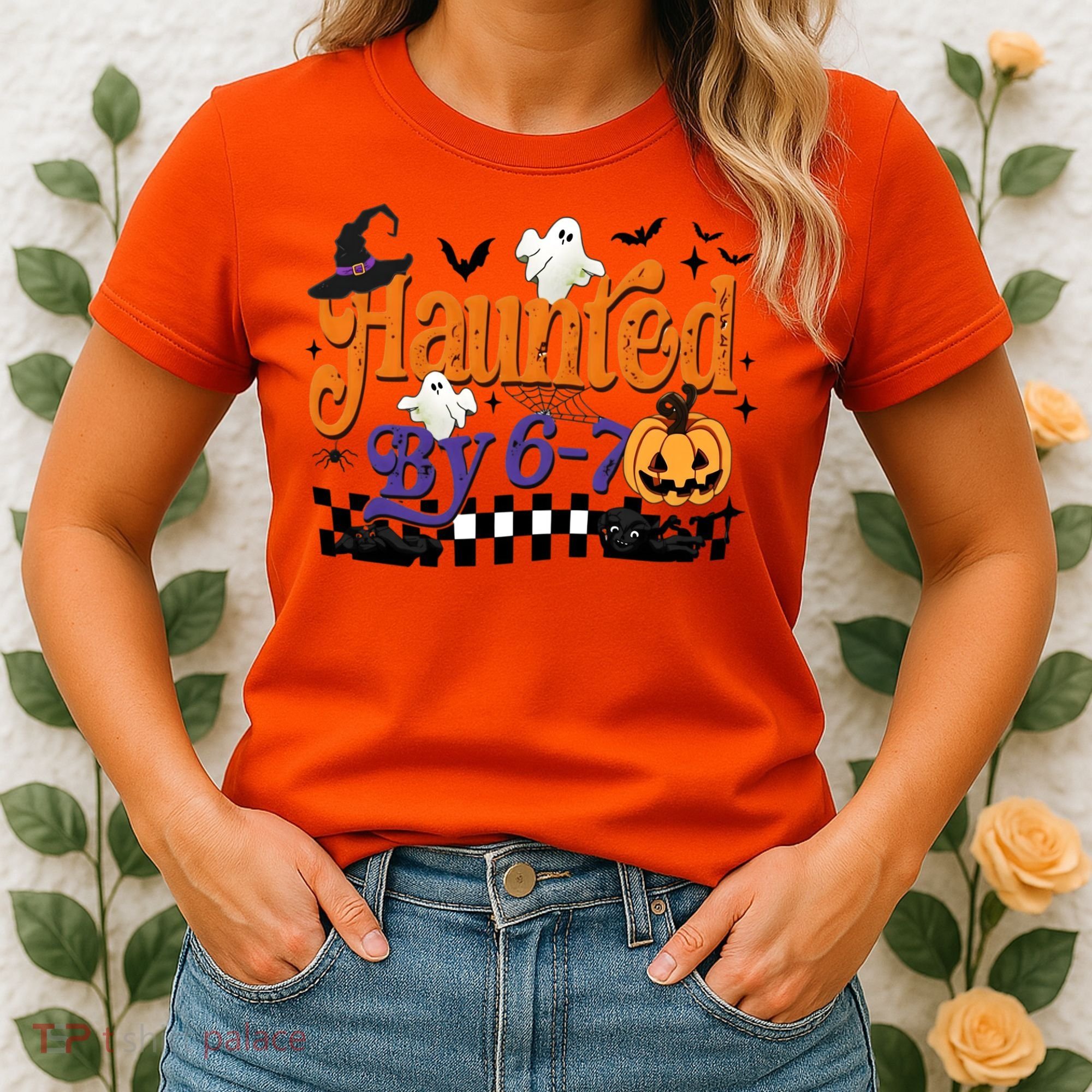 Haunted By 67 Halloween Funny Meme Joke Women's T-Shirt