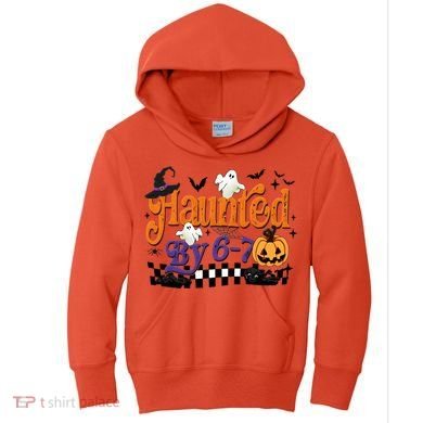 Haunted By 67 Halloween Funny Meme Joke Kids Hoodie