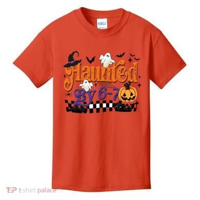 Haunted By 67 Halloween Funny Meme Joke Kids T-Shirt