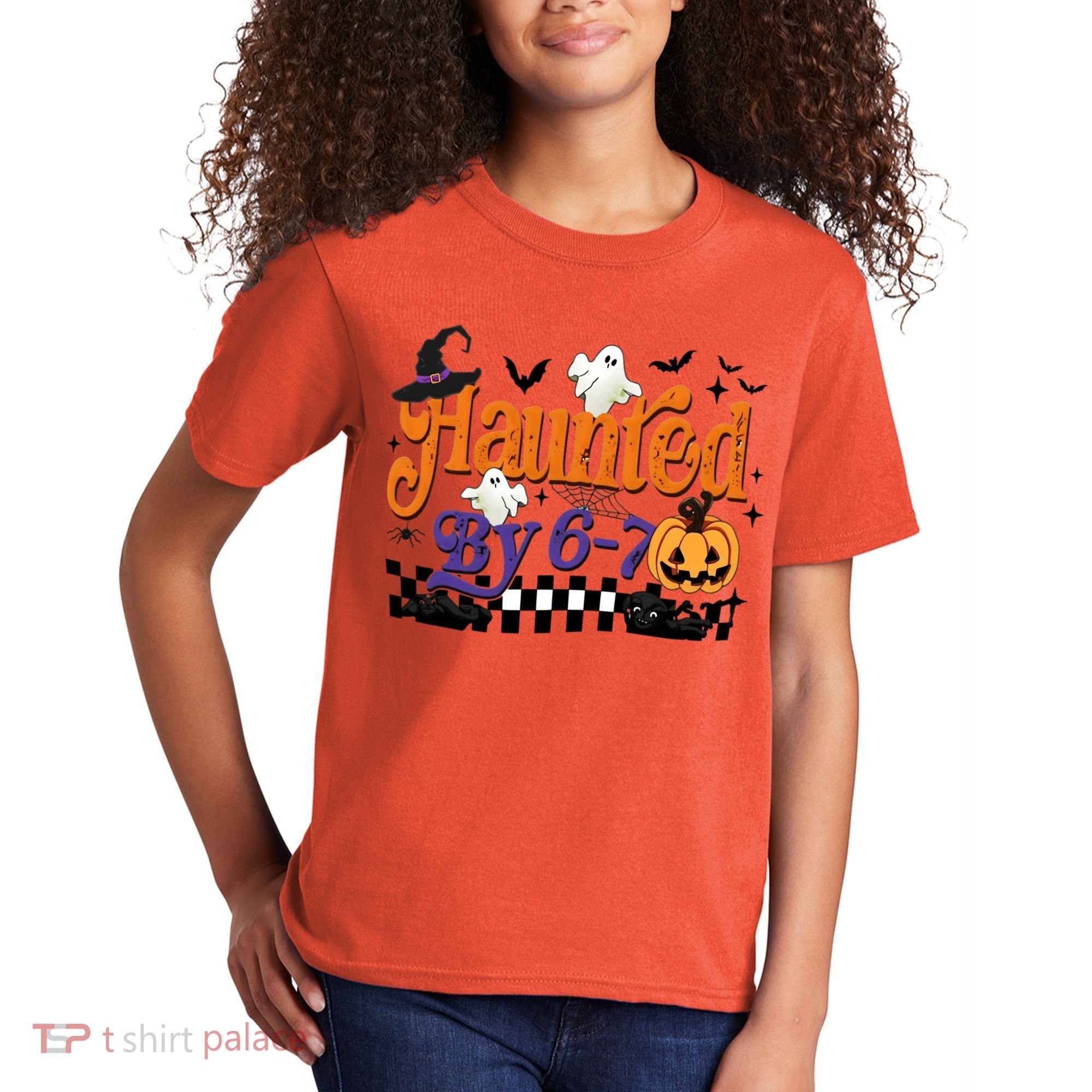 Haunted By 67 Halloween Funny Meme Joke Kids T-Shirt