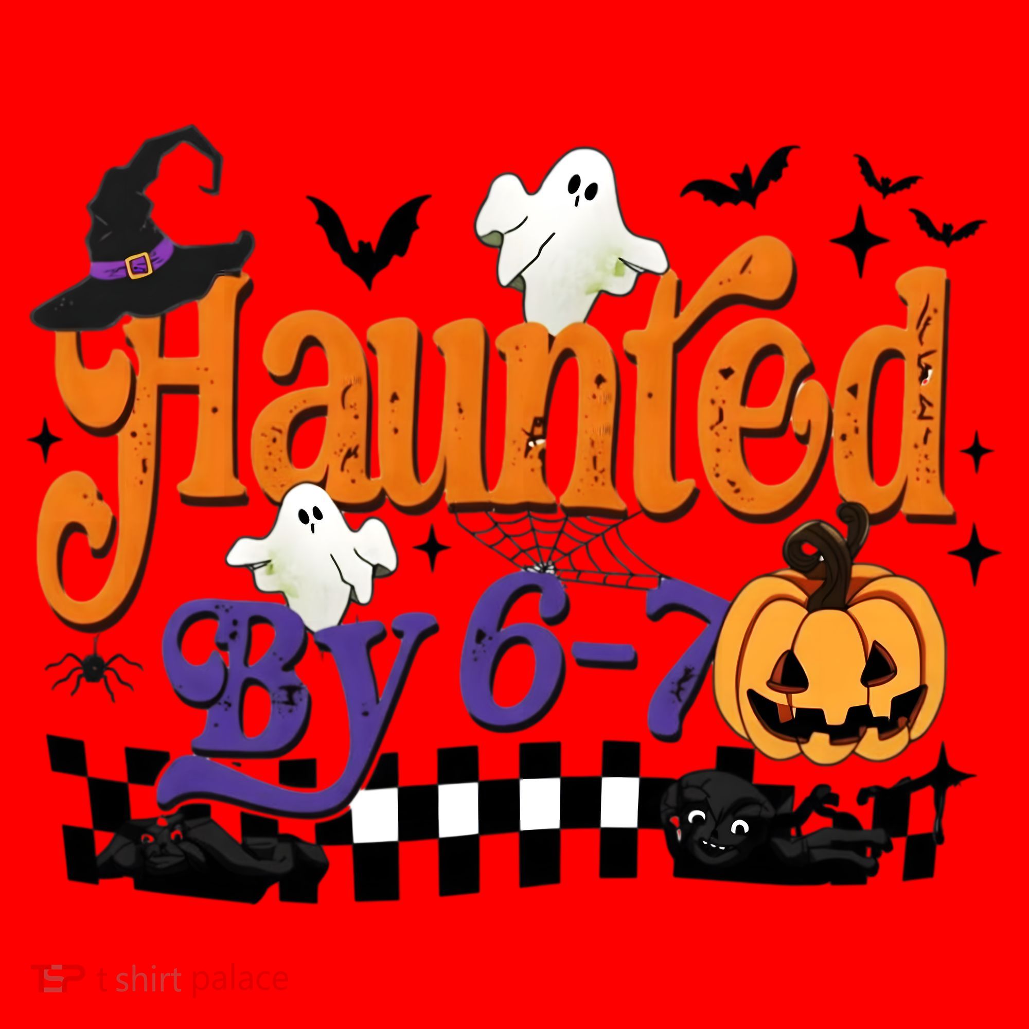Haunted By 67 Halloween Funny Meme Joke Santa Hat