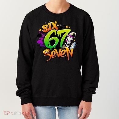 Haunted By 67 Halloween Meme Graffiti 6-7 Women's Sweatshirt
