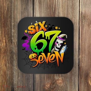 Haunted By 67 Halloween Meme Graffiti 6-7 Coaster