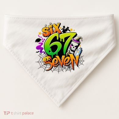 Haunted By 67 Halloween Meme Graffiti 6-7 USA-Made Doggie Bandana