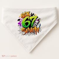 Haunted By 67 Halloween Meme Graffiti 6-7 USA-Made Doggie Bandana thumb 0