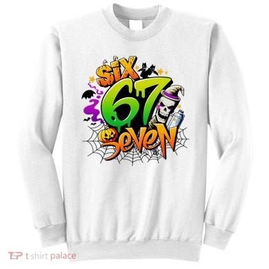 Haunted By 67 Halloween Meme Graffiti 6-7 Sweatshirt