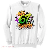 Haunted By 67 Halloween Meme Graffiti 6-7 Sweatshirt thumb 0