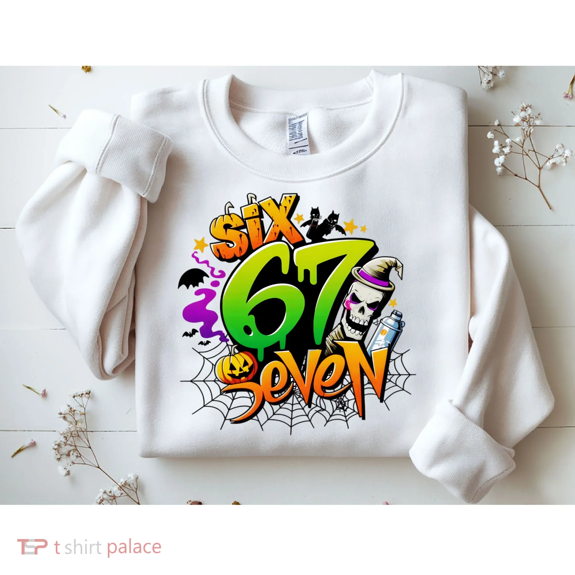Haunted By 67 Halloween Meme Graffiti 6-7 Sweatshirt