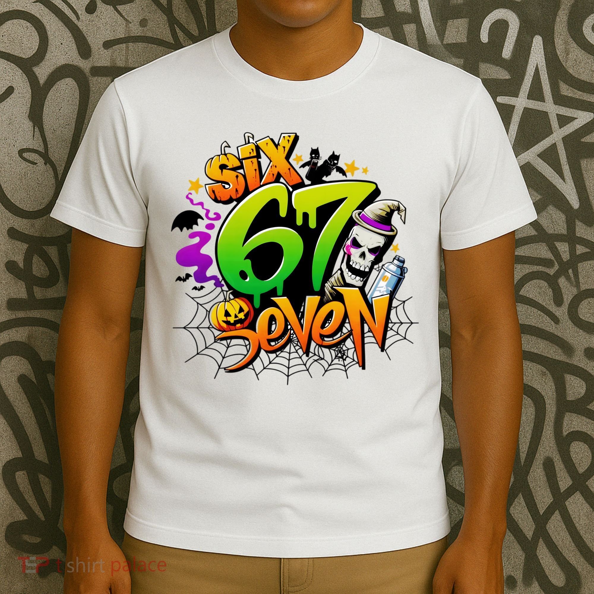 Haunted By 67 Halloween Meme Graffiti 6-7 T-Shirt