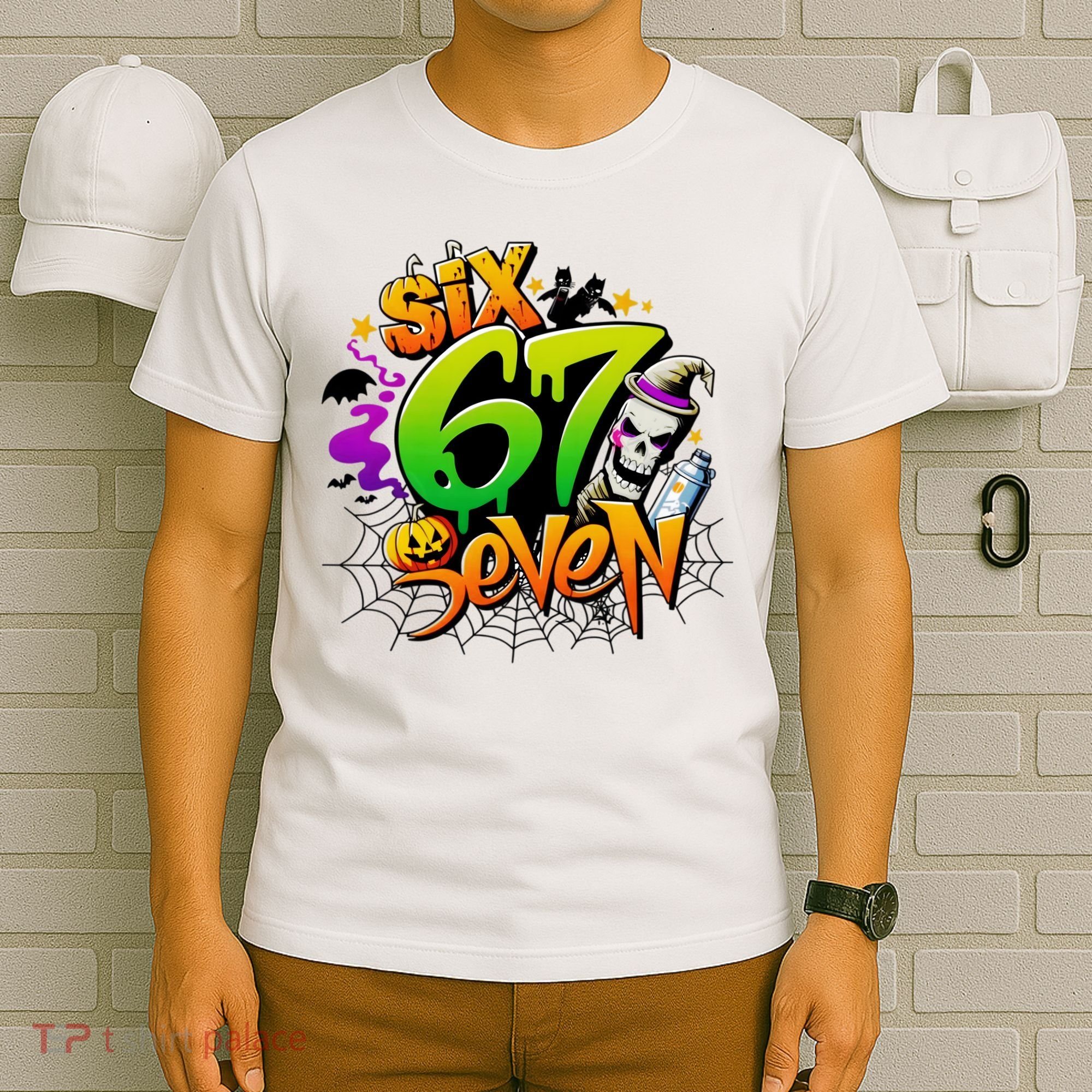 Haunted By 67 Halloween Meme Graffiti 6-7 T-Shirt
