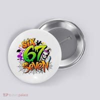 Haunted By 67 Halloween Meme Graffiti 6-7 Button thumb 0