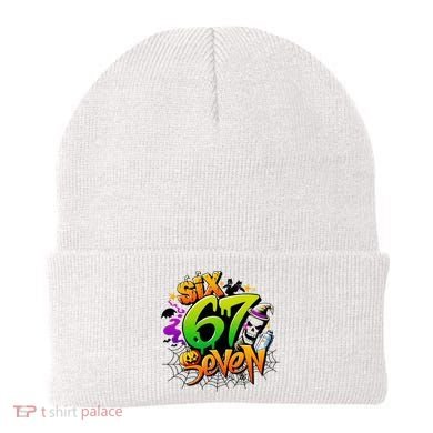 Haunted By 67 Halloween Meme Graffiti 6-7 Beanie