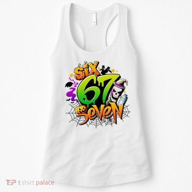Haunted By 67 Halloween Meme Graffiti 6-7 Women's Tank Top