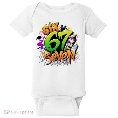 Haunted By 67 Halloween Meme Graffiti 6-7 Baby Bodysuit
