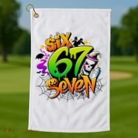 Haunted By 67 Halloween Meme Graffiti 6-7 Golf Towel thumb 1