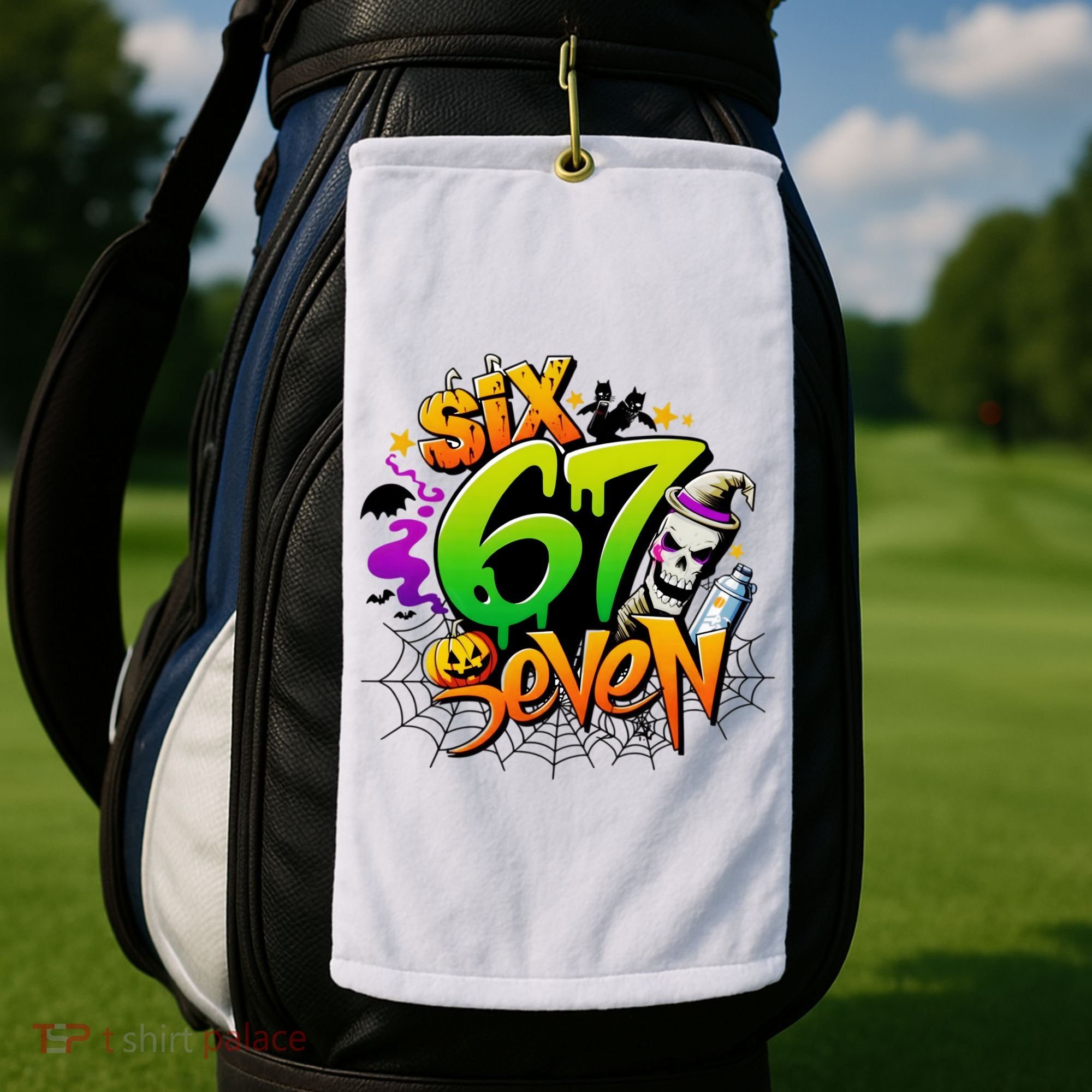 Haunted By 67 Halloween Meme Graffiti 6-7 Golf Towel