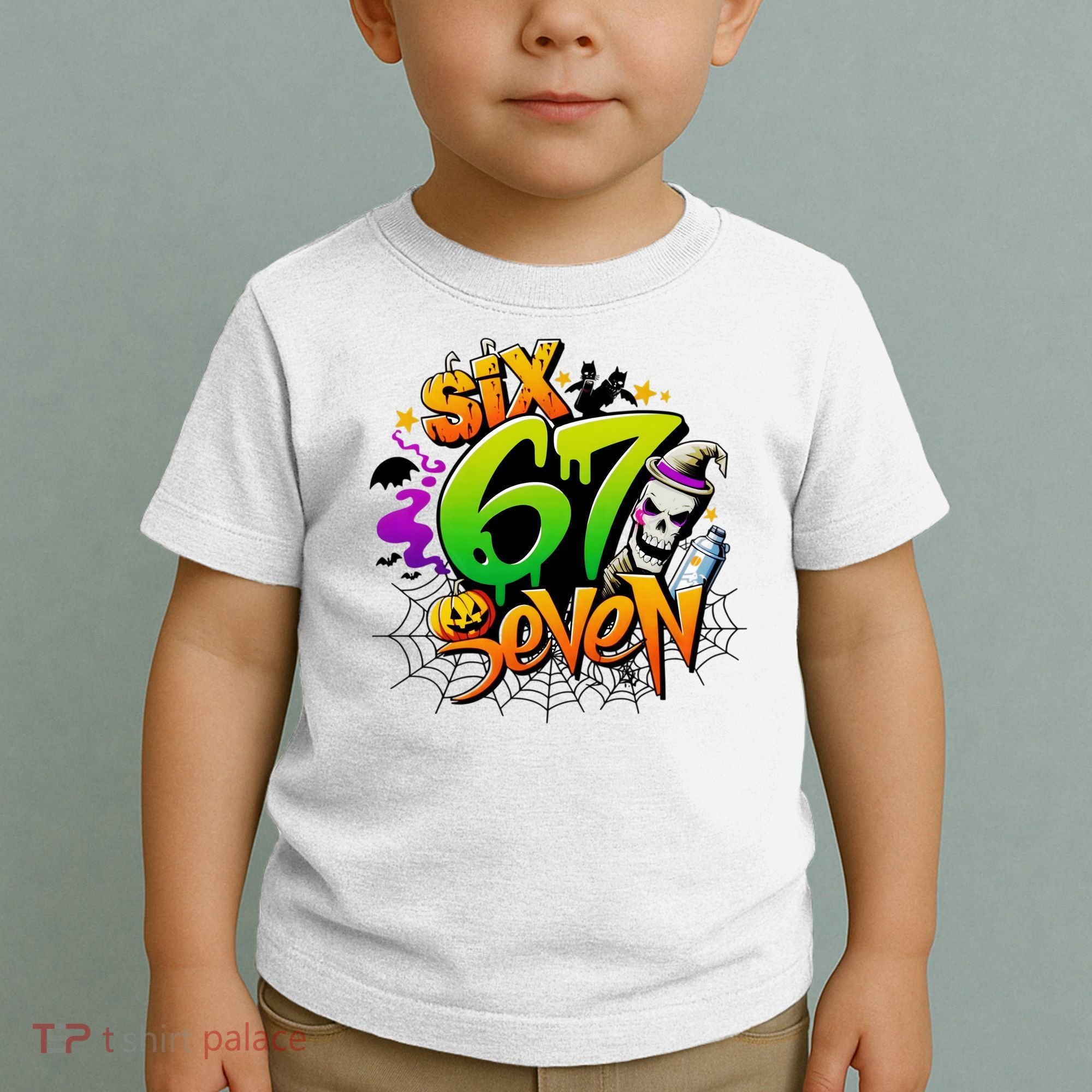 Haunted By 67 Halloween Meme Graffiti 6-7 Toddler T-Shirt