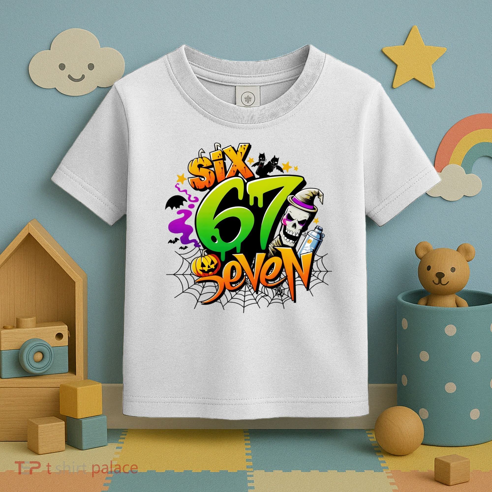 Haunted By 67 Halloween Meme Graffiti 6-7 Toddler T-Shirt