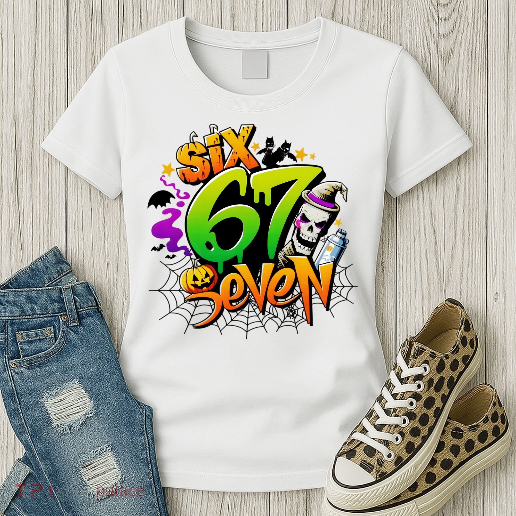 Haunted By 67 Halloween Meme Graffiti 6-7 Women's T-Shirt
