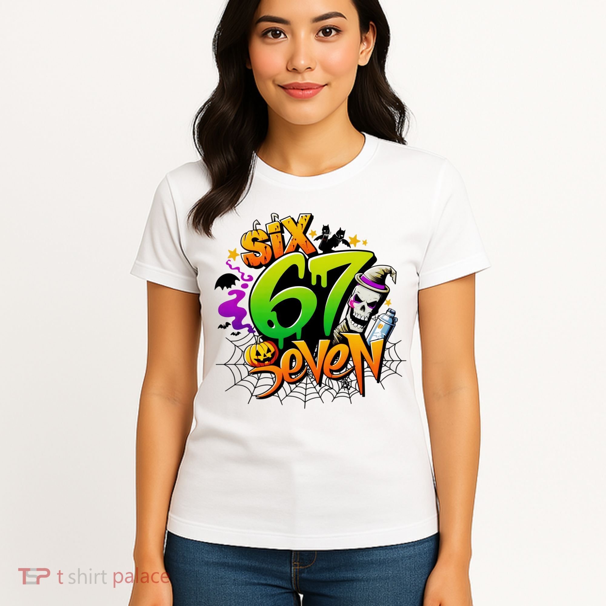 Haunted By 67 Halloween Meme Graffiti 6-7 Women's T-Shirt