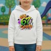 Haunted By 67 Halloween Meme Graffiti 6-7 Kids Hoodie thumb 3