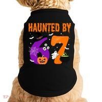 Haunted By 67 Six Seven Halloween 6-7 Doggie Tank thumb 0