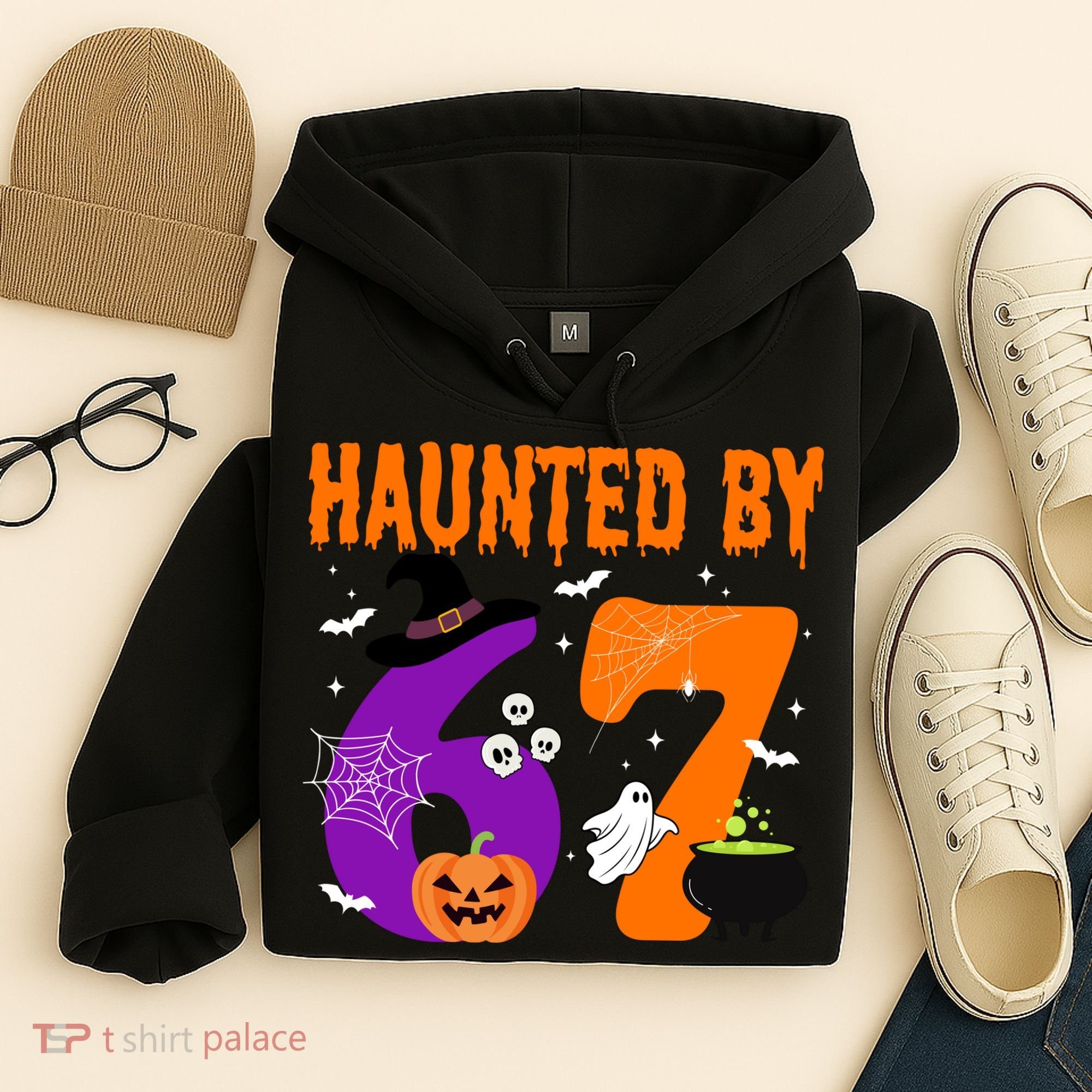 Haunted By 67 Six Seven Halloween 6-7 Hoodie