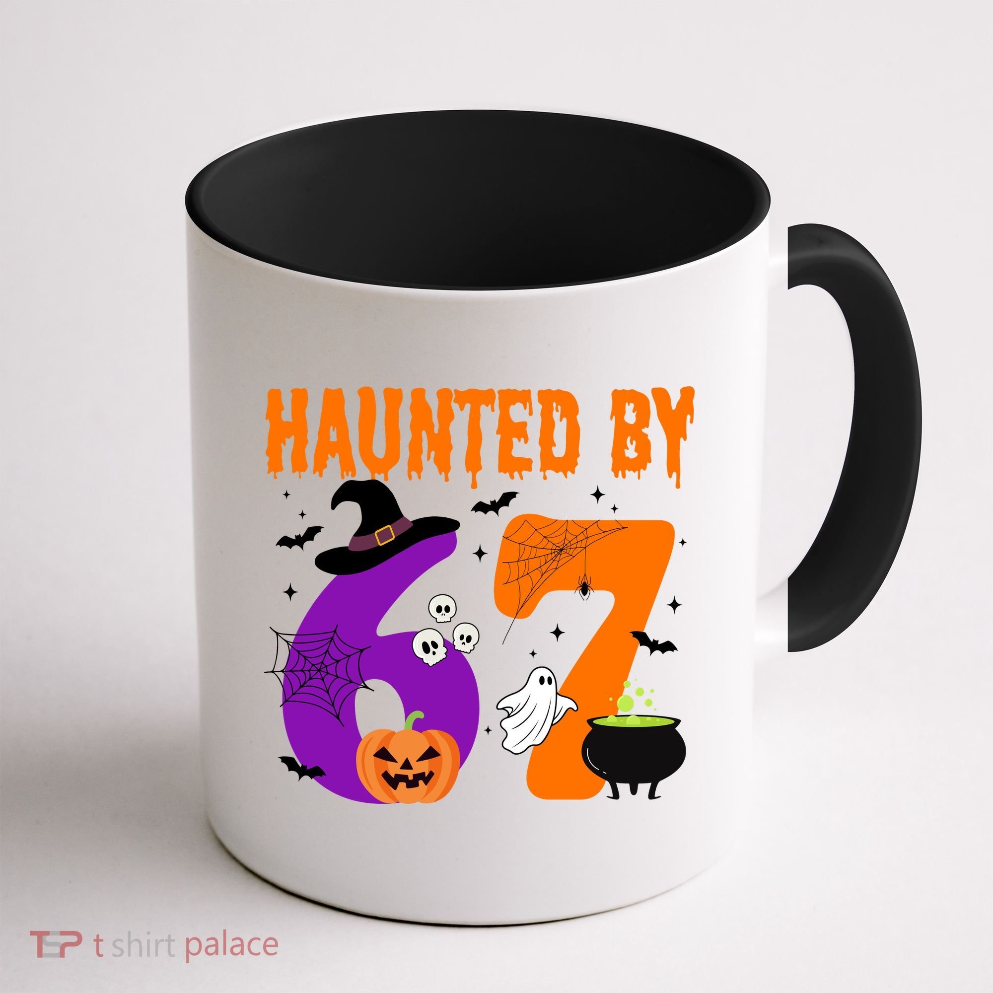 Haunted By 67 Six Seven Halloween 6-7 Coffee Mug