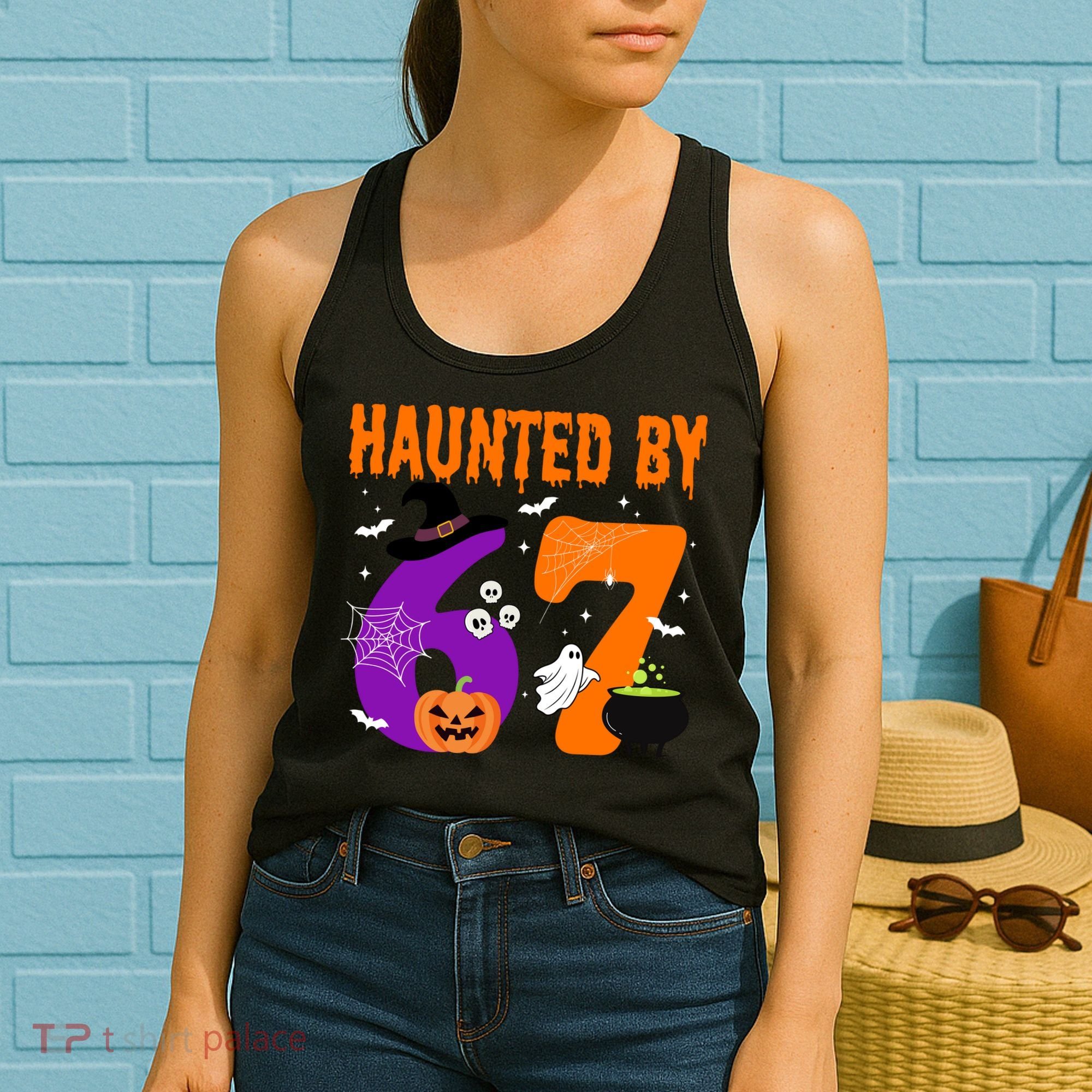Haunted By 67 Six Seven Halloween 6-7 Women's Tank Top