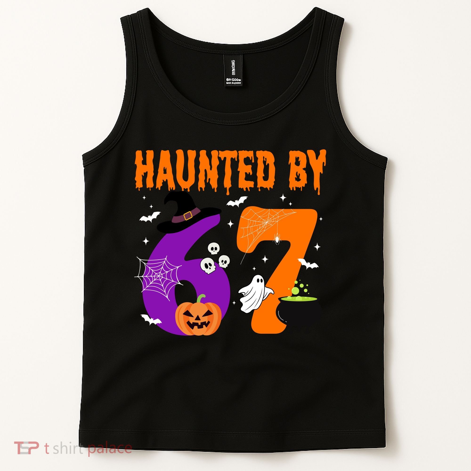 Haunted By 67 Six Seven Halloween 6-7 Tank Top