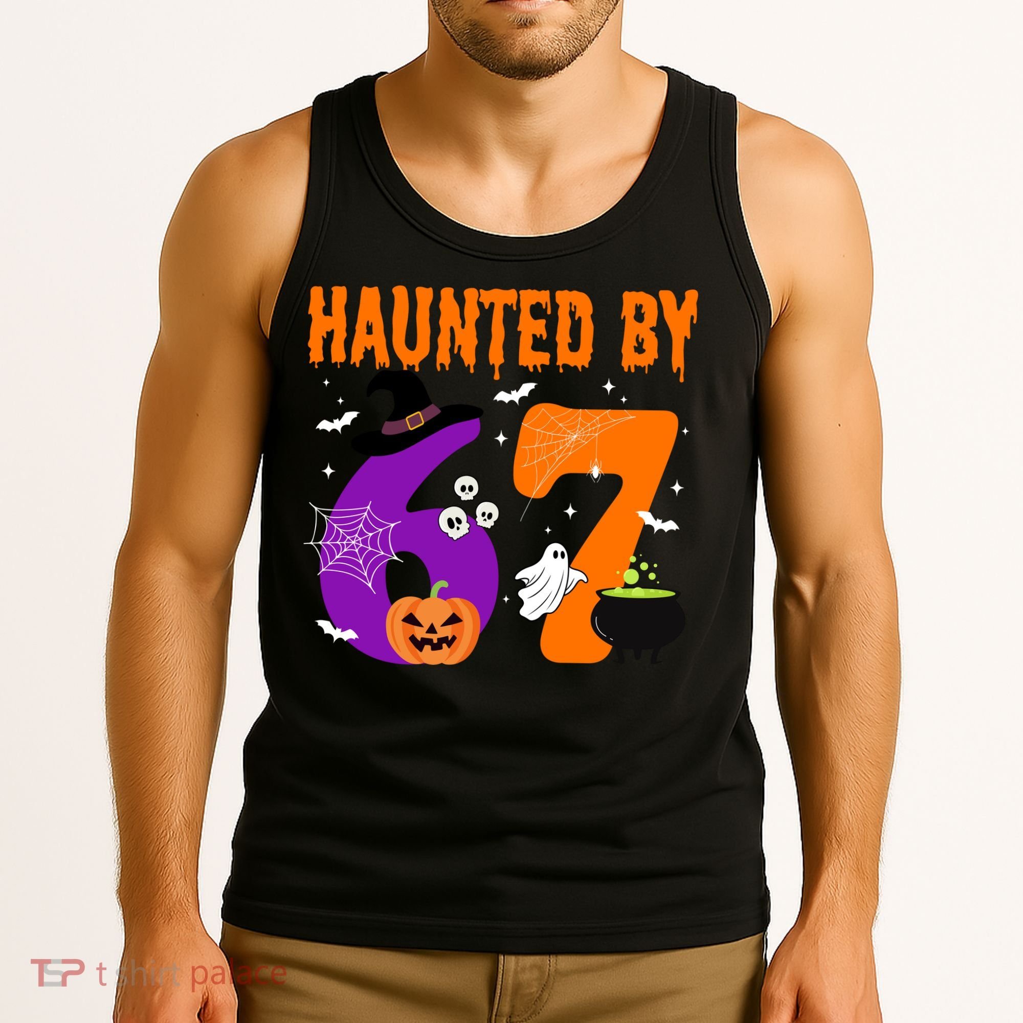 Haunted By 67 Six Seven Halloween 6-7 Tank Top
