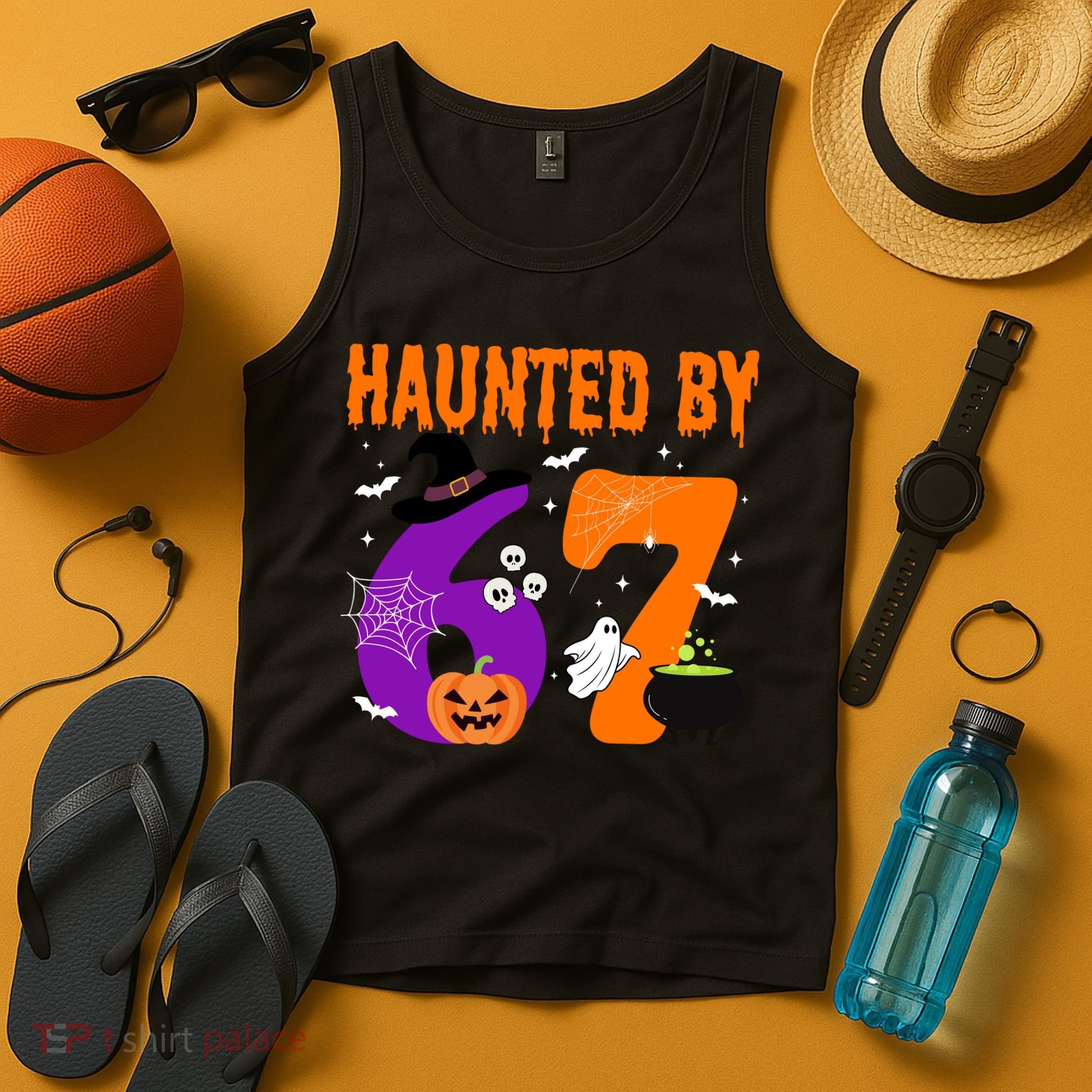 Haunted By 67 Six Seven Halloween 6-7 Tank Top