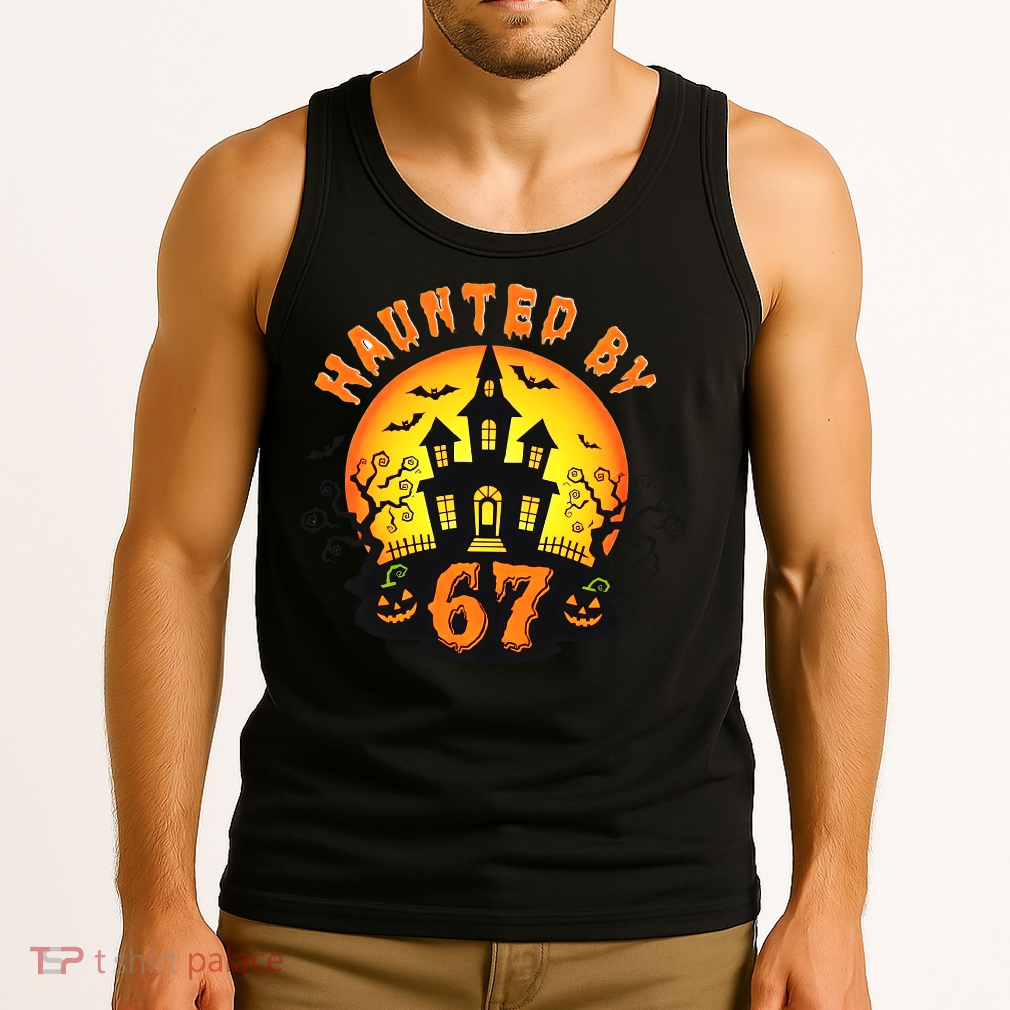 Haunted By 67 Funny Six Seven Gen Alpha Z Halloween Tank Top
