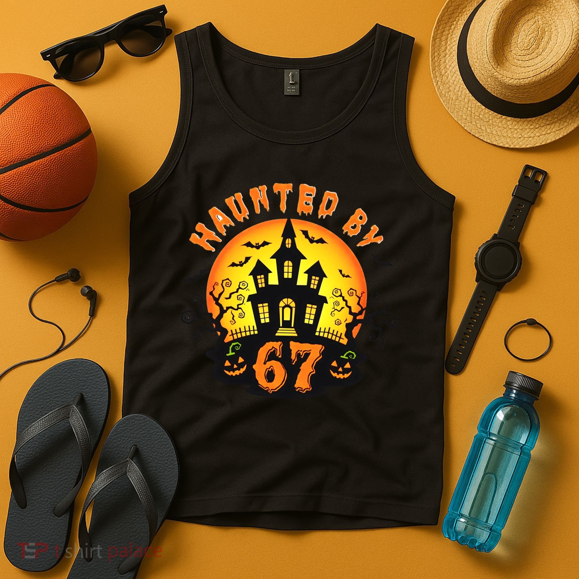 Haunted By 67 Funny Six Seven Gen Alpha Z Halloween Tank Top